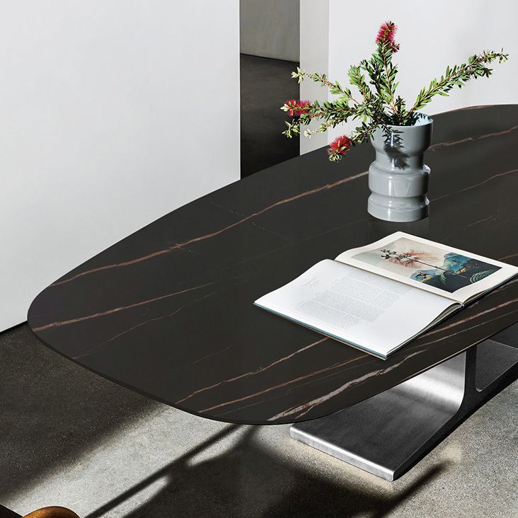 Industrial Sintered Stone Black Table Rectangle Standard Dining Table for Kitchen Clearhalo ' dining_table' 'Dining Tables & Seating' 'Dining Tables' 'furn' 'furn_dining_table' 'Furniture' 'furniture_dining_table' 'Kitchen & Dining Furniture' 'kitchen&dining_furn' 'kitchen' 'kitchen_dining_table' 1200x1200_4e75b321-edea-4a57-8b6d-91f3b4b4299c
