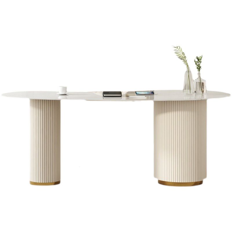 Glam Irregular Shaped Writing Desk Sintered Stone Desk with Three Drawers Clearhalo 'furn' 'furn_office_desk' 'Furniture' 'Office Desks' 'Office Furniture' 'office_desk' 1200x1200_4e760438-204a-4687-b581-3b0ff9a31059