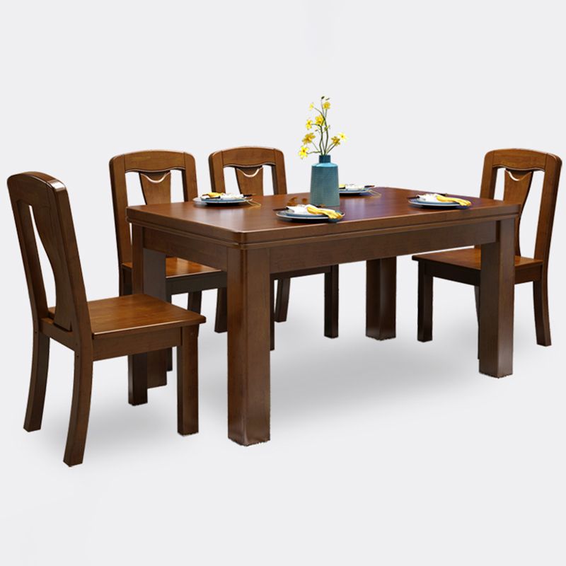 Mid-Century Modern Rectangle Dining Table Solid Wood Dining Table with 4 Legs Clearhalo ' dining_table' 'Dining Tables & Seating' 'Dining Tables' 'furn' 'furn_dining_table' 'Furniture' 'furniture_dining_table' 'Kitchen & Dining Furniture' 'kitchen&dining_furn' 'kitchen' 'kitchen_dining_table' 1200x1200_4e7692fb-8f42-4417-82b1-1d640fb28a07