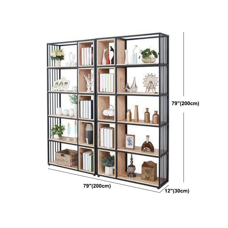 Modern Metal and Wooden Book Shelf Open Study Room Bookcase with Shelves Clearhalo 'Bookcases' 'furn' 'furn_bookcases' 'Furniture' 'Office Furniture' 1200x1200_4e769ce6-e500-4fdb-bebb-53cb804403cd