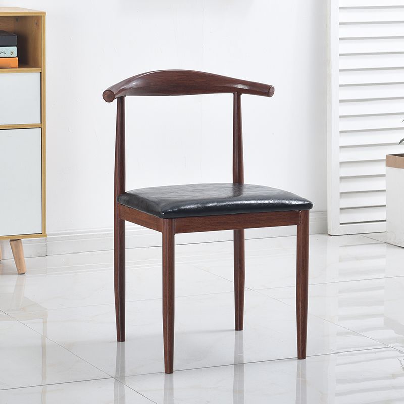 Modern Style Kitchen Leather Dining Chair Ladder Back Side Chair of 16" Wide with Metallic Base Clearhalo ' kitchen&dining_furn' 'Dining Chairs' 'Dining Tables & Seating' 'dining_chair' 'furn' 'furn_dining_chair' 'Furniture' 'furniture_dining_chair' 'Kitchen & Dining Furniture' 'kitchen' 1200x1200_4e7760dc-0159-4ef9-a96f-d522a91da2ff