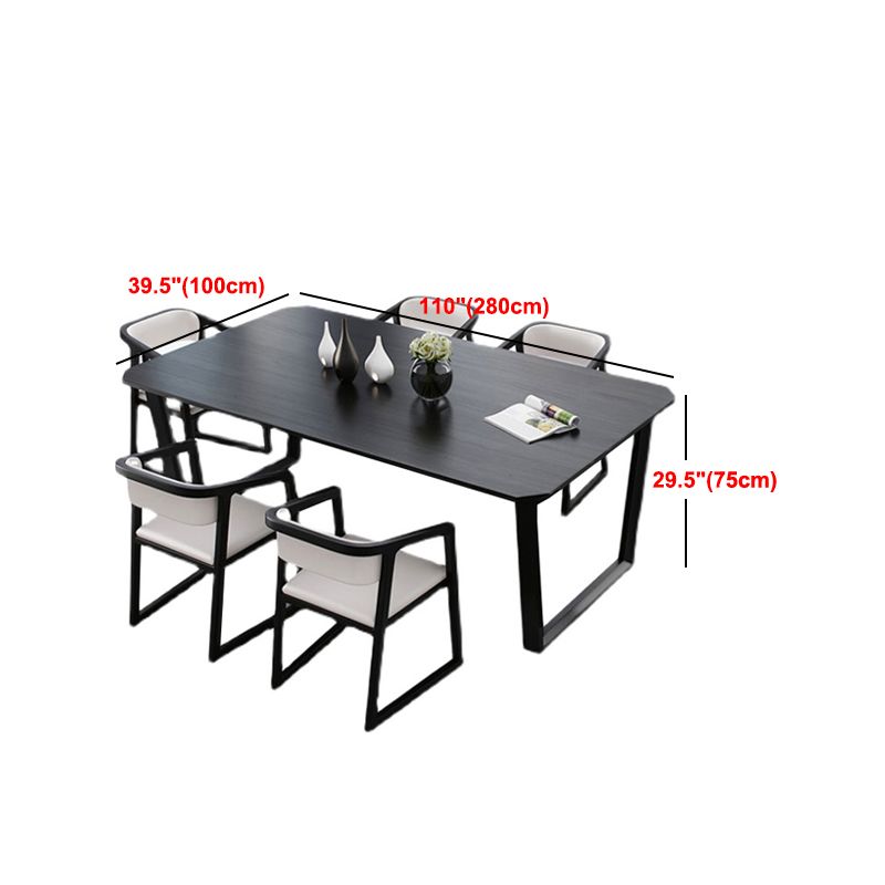 Simplicity Style Dining Table Solid Wood Black Dinette Table for Home and Kitchen Clearhalo 'Dining Tables & Seating' 'Dining Tables' 'dining_table' 'furn' 'furn_dining_table' 'Furniture' 'Kitchen & Dining Furniture' 1200x1200_4e79adf8-96b5-49a3-8a9c-e2966d6ce42a