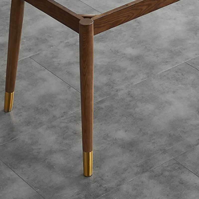 Table de salle à manger moderne du milieu du siècle avec plateau en pierre blanche avec 4 pieds