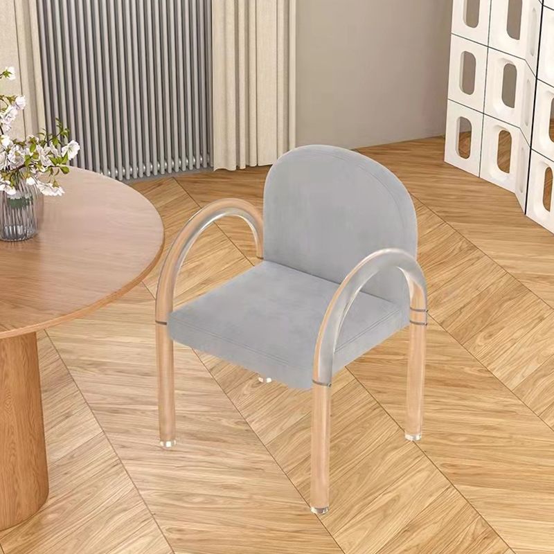 Glam Acrylic Dining Armchair Upholstered Velvet Dining Arm Chair Clearhalo 'Dining Chairs' 'Dining Tables & Seating' 'dining_chair' 'furn' 'furn_dining_chair' 'Furniture' 'Kitchen & Dining Furniture' 1200x1200_4e7a9200-5540-4f94-8df6-c82ba32965ad