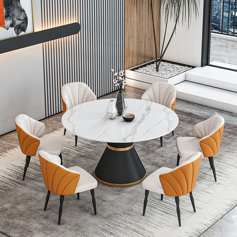 1/2/7/9 Pcs Metal Modern Dining Room Set with Round Indoor Table Dining Set Clearhalo 'Dining Room Sets' 'Dining Tables & Seating' 'dining_room_set' 'furn' 'furn_dining_room_set' 'Furniture' 'furniture_dining_room_set' 'Kitchen & Dining Furniture' 'kitchen&dining_furn' 'kitchen' 1200x1200_4e7d5120-a657-4525-ae42-cea07b4d0c03