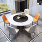 Metal Pedestal Table Convertible Dining Table for Dining Room