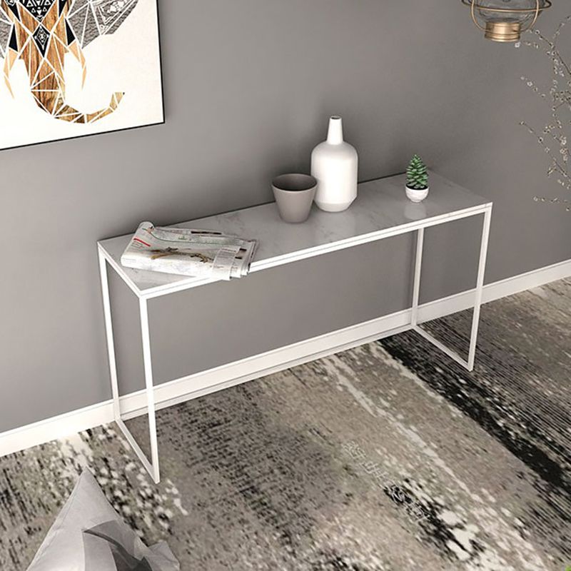 Tabella della console del rettangolo di marmo Glam Ironcraft Accent Table per Hall