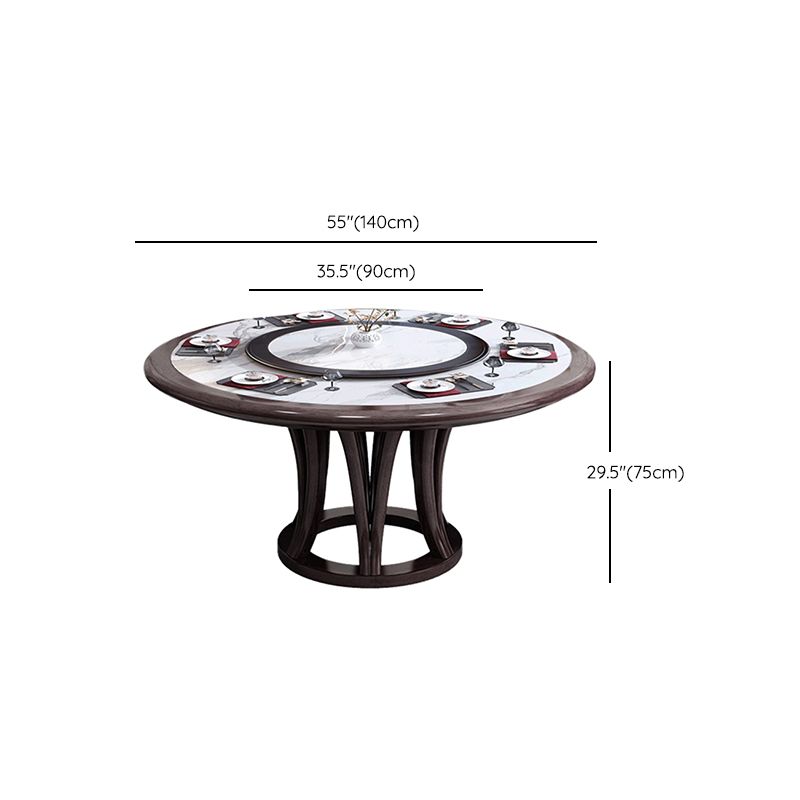Rubberwood Frame Dinette Table Traditional Round Indoor Dining Table Clearhalo 'Dining Tables & Seating' 'Dining Tables' 'dining_table' 'furn' 'furn_dining_table' 'Furniture' 'Kitchen & Dining Furniture' 1200x1200_4e7f8ce0-39d6-4460-976d-0b40725a3671