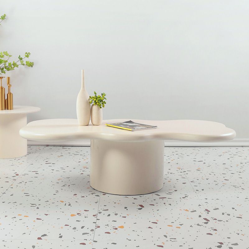 Scandinavian Free Form Coffee Table White Wooden Cocktail Table with 4 Legs Clearhalo 'Coffee & Accent Tables' 'Coffee Tables' 'coffee_tables' 'furn' 'furn_coffee_tables' 'Furniture' 'Living Room Furniture' 1200x1200_4e8156a7-f03a-41f0-a381-b882673539c7