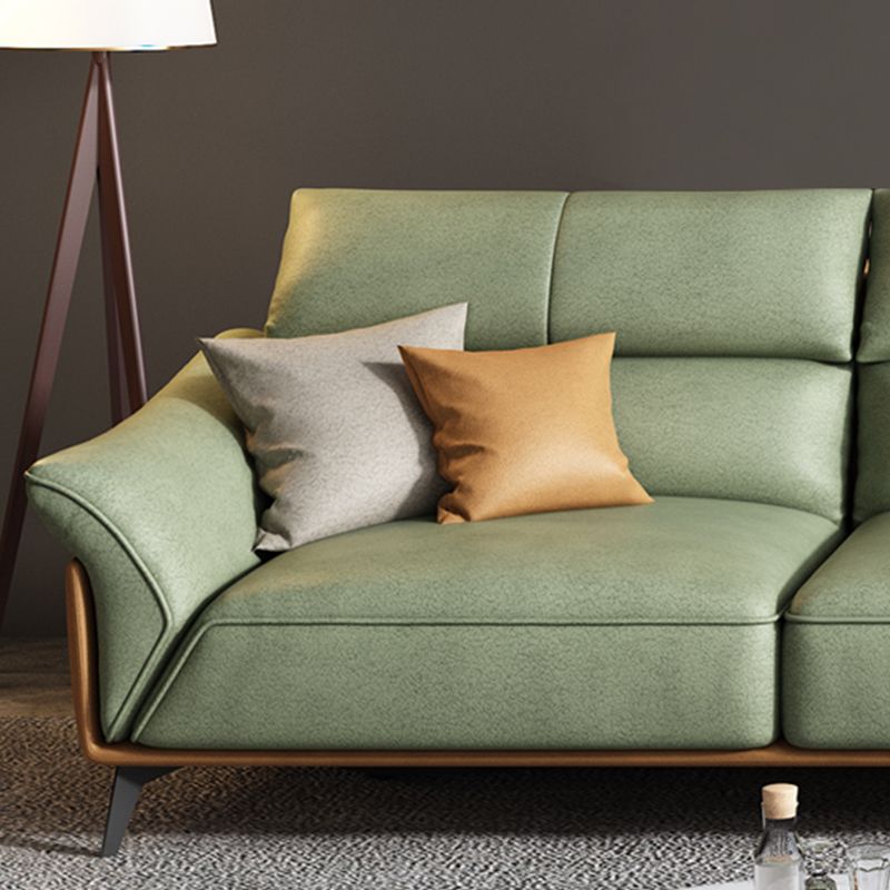 Pillow Arms Sectional Green Modern Faux Leather Living Room Sofa & Chaise Clearhalo 'furn' 'furn_sectionals' 'Furniture' 'Living Room Furniture' 'Sectionals' 1200x1200_4e84eee1-e467-4534-ab7e-88a34fc999b6