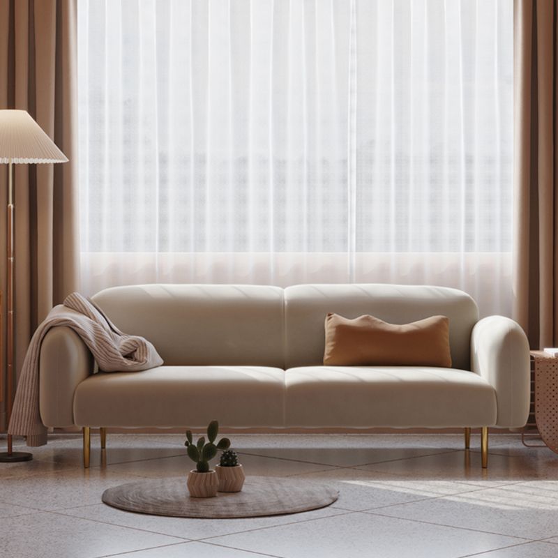 Velvet Modern Standard Sewn Pillow Back Sofa 27.5"W Square Arm with Bolster Pillows Clearhalo 'furn' 'furn_sofas' 'Furniture' 'furniture_sofas' 'kitchen' 'kitchen_sofas' 'Living Room Furniture' 'Sofa' 'sofas' 1200x1200_4e85be16-682a-42fc-8c9c-0181599eabd9