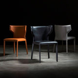 Sedia per sala da pranzo in pelle moderna sedia a braccialessino.