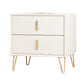 Glam 20 Zoll H NACHT TABELLE 2-DRAWER MAID HOLD FAUX LEDERN NACHTICHEN mit Beinen