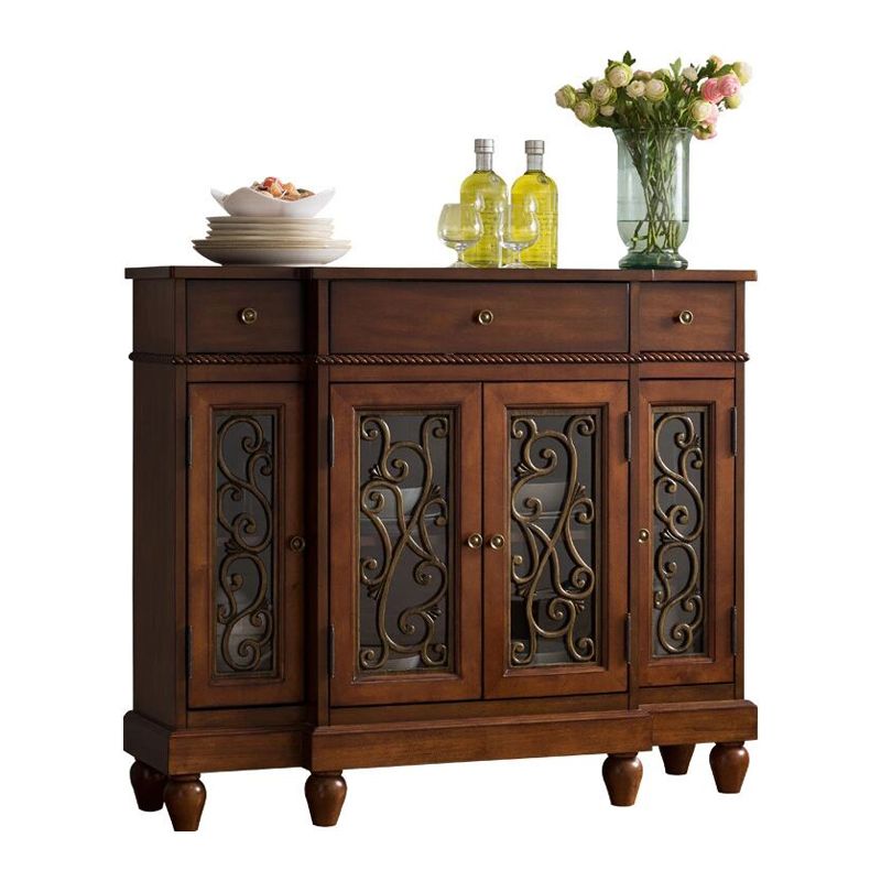 Dining Server Birch e Sideboard in legno fabbricato con cassetti, 42,1 "L x 13,2" W x 37 "H