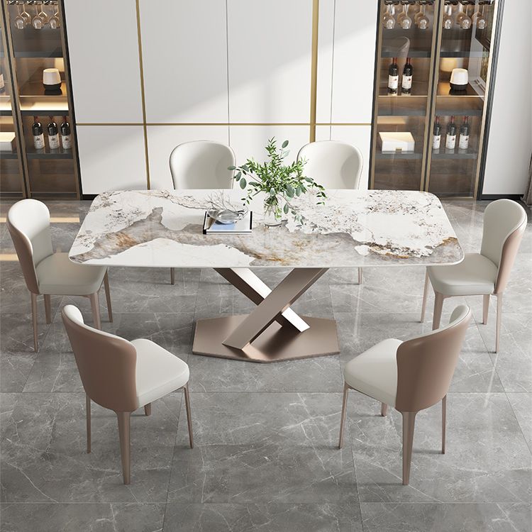 Traditional Luxury Dining Table Rectangle Sintered Stone Top Table with Metal Base Clearhalo ' dining_table' 'Dining Tables & Seating' 'Dining Tables' 'furn' 'furn_dining_table' 'Furniture' 'furniture_dining_table' 'Kitchen & Dining Furniture' 'kitchen&dining_furn' 'kitchen' 'kitchen_dining_table' 1200x1200_4e88f44b-2a84-4a35-87a3-ebd0246a1db6