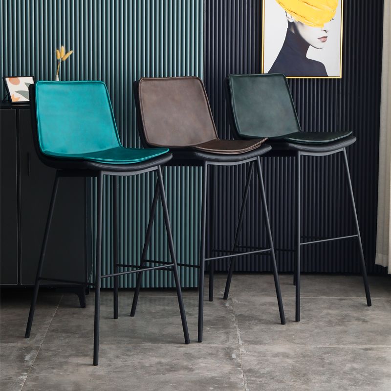 Industrial Leather Iron Counter Stools Low Back Bar Stools with Rectangle Seat Clearhalo 'Bar Furniture' 'Bar Stools' 'bar_stools' 'furn' 'furn_bar_stools' 'furniture_bar_stools' 'Kitchen & Dining Furniture' 'kitchen&dining_furn' 'kitchen' 'kitchen_furn' Furniture' 1200x1200_4e89ce9e-94f3-4179-b85b-c03466c024dd