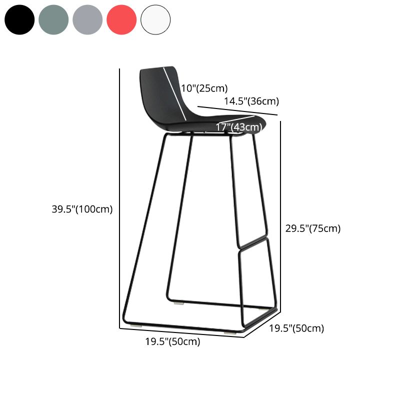 Contemporary Plastic Barstool Bristol Bar Stool With Metal Legs and Low Back Clearhalo 'Bar Furniture' 'Bar Stools' 'bar_stools' 'furn' 'furn_bar_stools' 'furniture_bar_stools' 'Kitchen & Dining Furniture' 'kitchen&dining_furn' 'kitchen' 'kitchen_furn' Furniture' 1200x1200_4e89e0f4-58bc-4b02-babe-cd61064678bc