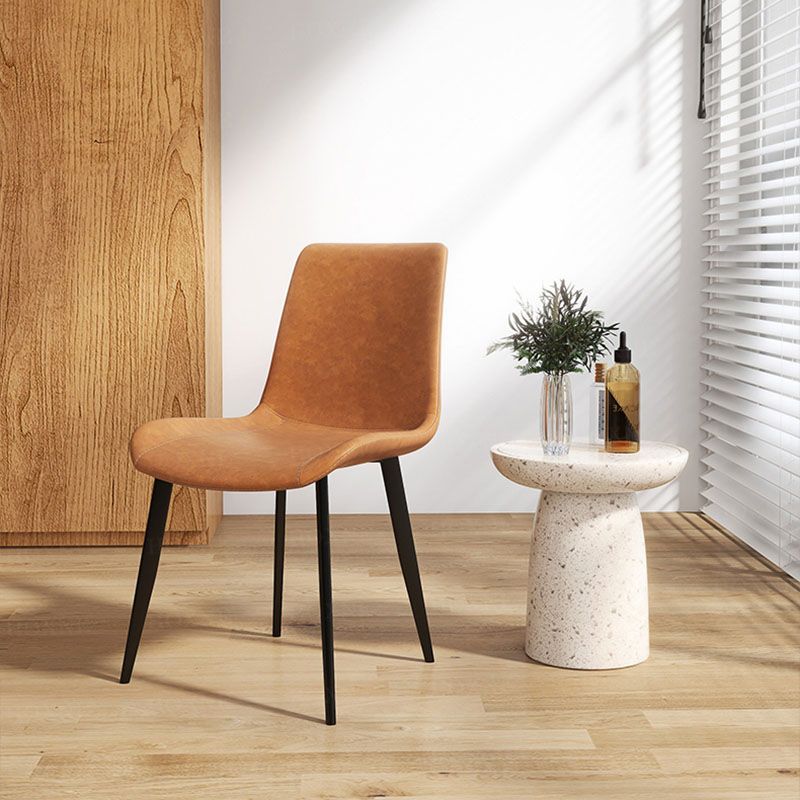 Industrial Design Faux Leather Side Chair Solid Back Chair for Home Clearhalo 'Dining Chairs' 'Dining Tables & Seating' 'dining_chair' 'furn' 'furn_dining_chair' 'Furniture' 'furniture_dining_chair' 'Kitchen & Dining Furniture' 1200x1200_4e8afd46-2502-462b-b890-9b7bb82a2241