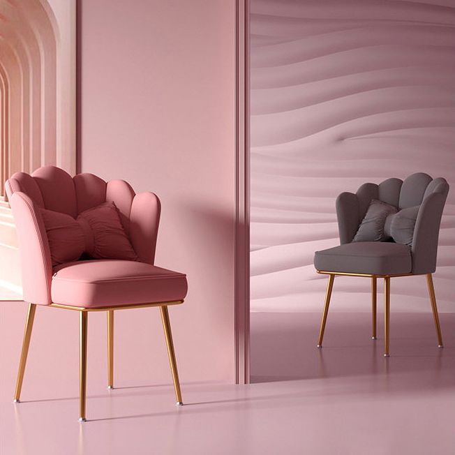 Glam Dining Room Chair 21'' Wide Solid Back Chair with 4 Metal Legs for Home Clearhalo ' kitchen&dining_furn' 'Dining Chairs' 'Dining Tables & Seating' 'dining_chair' 'furn' 'furn_dining_chair' 'Furniture' 'furniture_dining_chair' 'Kitchen & Dining Furniture' 'kitchen' 1200x1200_4e8b35a8-2dcc-4a5b-84a2-2bc8a0908758