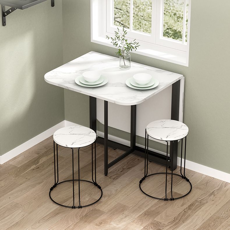 Contemporary Style Traditional Height Dining Set with Foldable Table and Trestle Base Clearhalo 'Dining Room Sets' 'Dining Tables & Seating' 'dining_room_set' 'Furniture' 'furniture_dining_room_set' 'Kitchen & Dining Furniture' 'kitchen&dining_furn' 'kitchen' 1200x1200_4e8c0091-134a-41c7-9e00-ea811da5e1dd