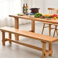 Set tavolo e panca moderni rettangolari Set da pranzo in legno massello da 1/2/3/5/9 pezzi