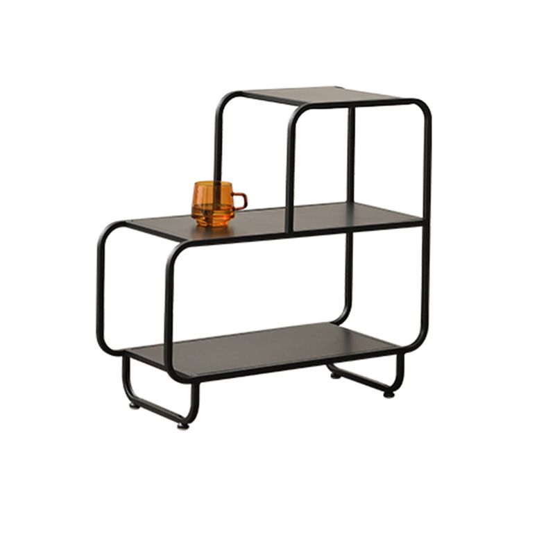 Sled Accent Side Table Metal Side End Snack Table with Shelf