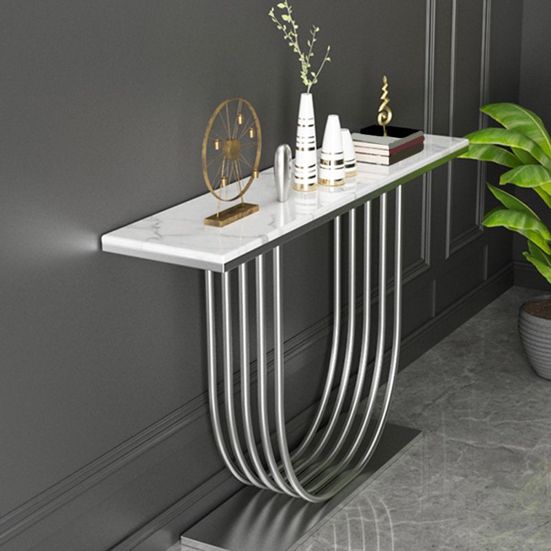Glam Abstractl Slate / Metal Rectangle Console résistant aux taches Rectangle pour HAL
