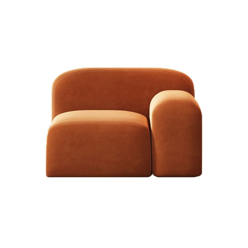 Sofá de brazo redondo Sofá estándar de lana contemporánea en acabado naranja