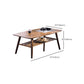4 Beine 1 Couchtisch Moderner Couchtisch aus Holz mit Ablage