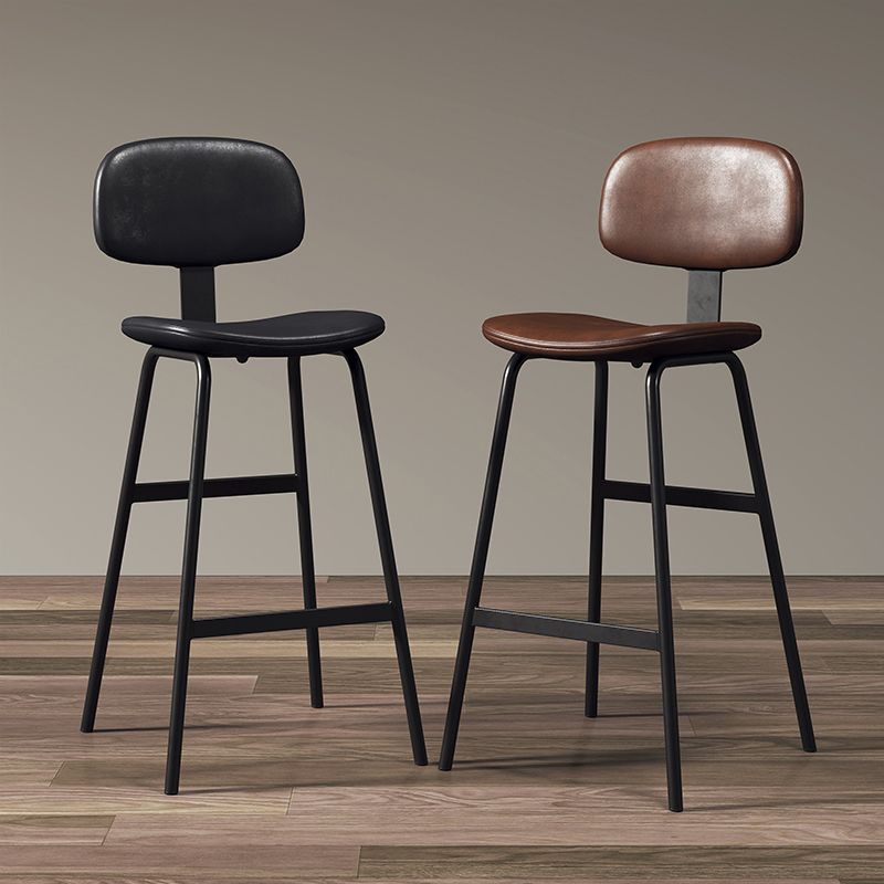 Modern Style Bar-stool Metal Legs Bucket Leather Seat Barstool for Restaurant Kitchen Clearhalo 'Bar Furniture' 'Bar Stools' 'bar_stools' 'furn' 'furn_bar_stools' 'furniture_bar_stools' 'Kitchen & Dining Furniture' 'kitchen&dining_furn' 'kitchen' 'kitchen_furn' Furniture' 1200x1200_4e90be6e-537c-49c9-bfde-9b743f3f978b