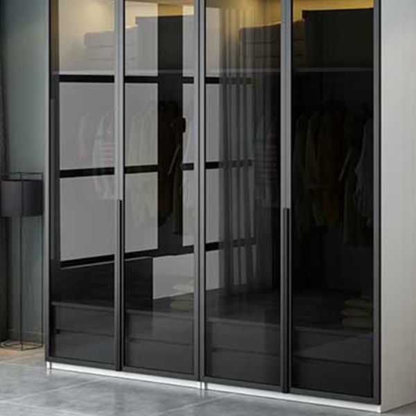 Modern Style Wooden Wardrobe Bedroom Wardrobe Closet with Garment Rod