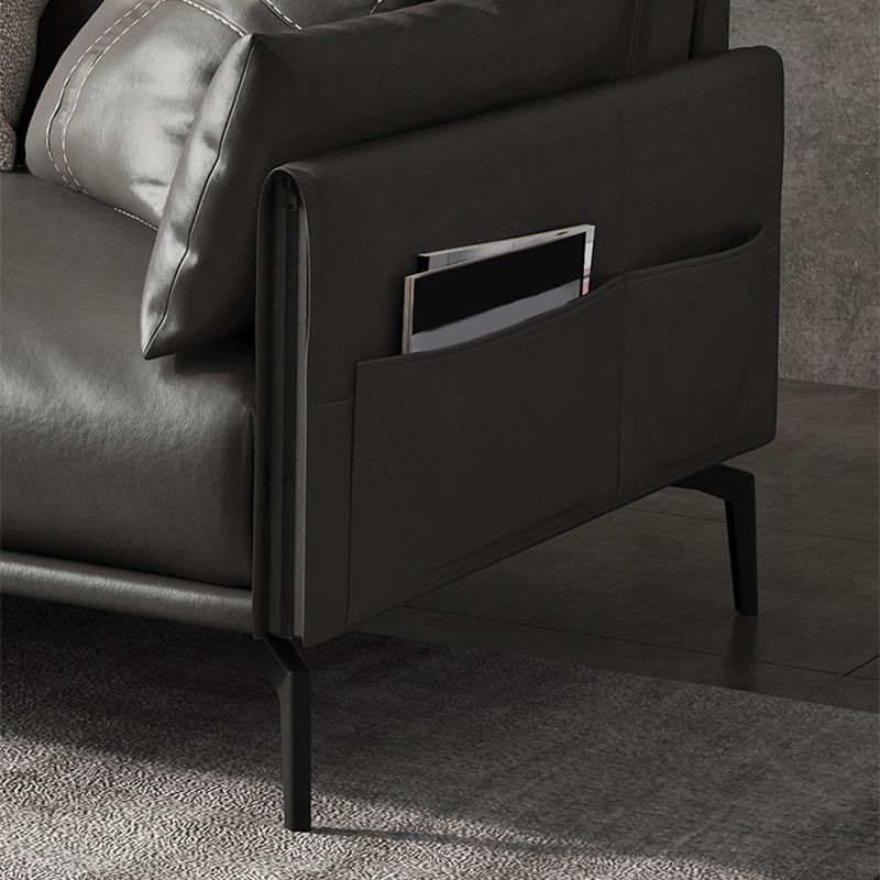 Modern Style Cushioned Armrest Padded Leather & Imitation Leather Sofa Clearhalo 'furn' 'furn_sofas' 'Furniture' 'furniture_sofas' 'kitchen' 'kitchen_sofas' 'Living Room Furniture' 'Sofa' 'sofas' 1200x1200_4e93cbbf-a5f7-4b23-9f2f-3e26ab16c7ce