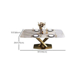 Mesa de comedor superior de piedra Mesa de comedor de lujo tradicional con base de pedestal