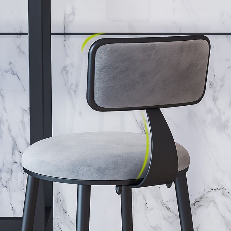 Modern Armless Backrest Counter Stool Iron Household Bar Stool with Velvet Cushion Clearhalo 'Bar Furniture' 'Bar Stools' 'bar_stools' 'furn' 'furn_bar_stools' 'furniture_bar_stools' 'Kitchen & Dining Furniture' 'kitchen&dining_furn' 'kitchen' 'kitchen_furn' Furniture' 1200x1200_4e952551-c931-4229-92bb-31903070f37c