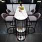 Industrial Black Iron Bar Table Faux Marble White Top 41.3"H Bistro Table with Storage Clearhalo 'Bar Furniture' 'Bar Tables' 'bar_tables' 'furn' 'furn_bar_tables' 'Furniture' 'furniture_bar_tables' 'Kitchen & Dining Furniture' 1200x1200_4e9573a5-8a0b-4ef7-8efc-74eee9f8421c