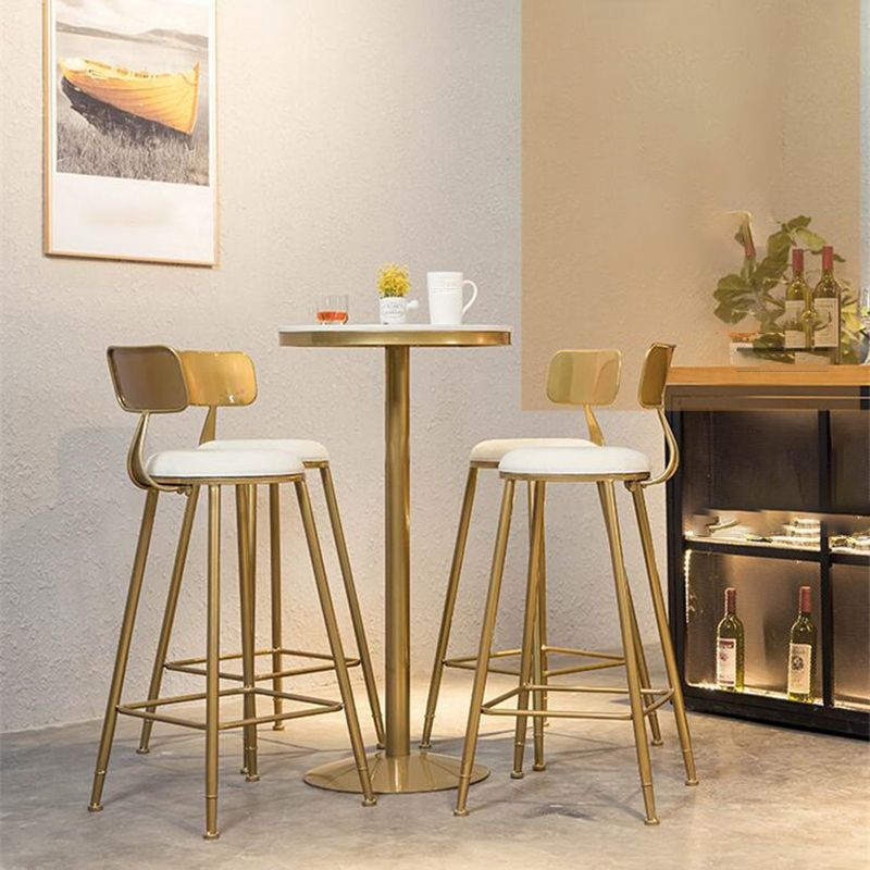 Nordic Style Backrest Counter Stool Iron Cafe Bar Stool with Cushion and Pedal Clearhalo 'Bar Furniture' 'Bar Stools' 'bar_stools' 'furn' 'furn_bar_stools' 'Furniture' 'furniture_bar_stools' 'Kitchen & Dining Furniture' 1200x1200_4e965557-a703-4985-8e97-7e50e21a3b0e