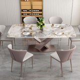 Dining Room Dinner Table Contemporary Dining Table with Pedestal Base Clearhalo 'Dining Tables & Seating' 'Dining Tables' 'dining_table' 'furn' 'furn_dining_table' 'Furniture' 'Kitchen & Dining Furniture' 1200x1200_4e9838cf-7a2a-4e3a-b3e5-41eb5c45191b