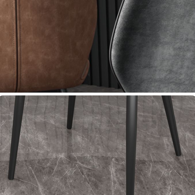 Leather Contemporary Wingback Side Chair Kitchen Dining Chair With Metal Legs Clearhalo ' kitchen&dining_furn' 'Dining Chairs' 'Dining Tables & Seating' 'dining_chair' 'Furniture' 'furniture_dining_chair' 'Kitchen & Dining Furniture' 'kitchen' 1200x1200_4e9ac4a5-0269-4ab9-85f5-a27aaf3fedd9