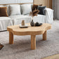 15.7"H Modern Style Wooden 3-leg Base Irregular Solid Color Coffee Table