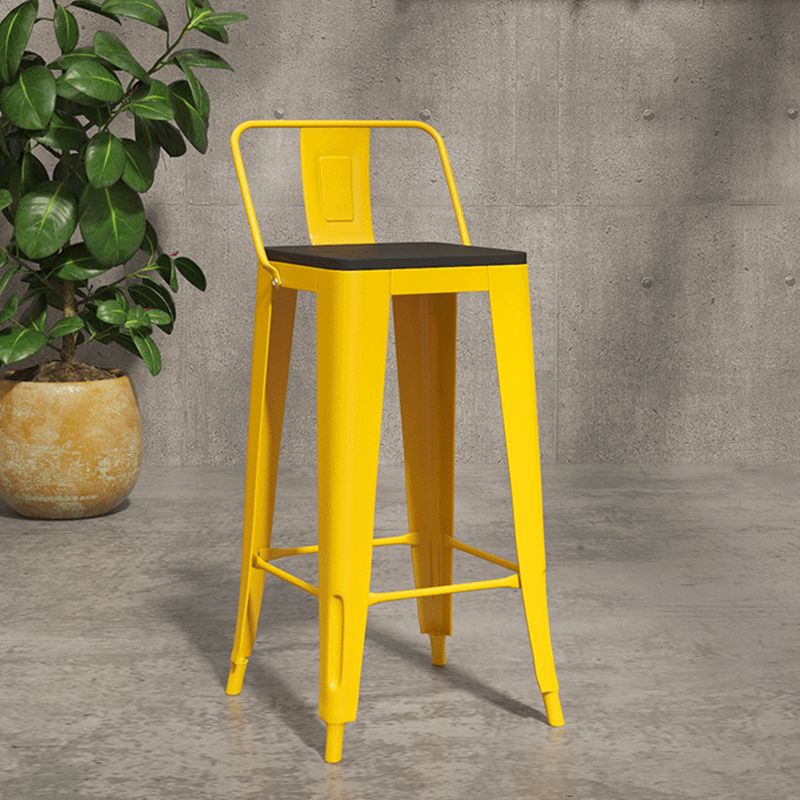 Yellow Iron Wood Bar Stool Industrial Style Low Back 29.53" Counter Stool with Square Seat Clearhalo 'Bar Furniture' 'Bar Stools' 'bar_stools' 'furniture_bar_stools' 'Kitchen & Dining Furniture' 'kitchen&dining_furn' 'kitchen' 'kitchen_furn' Furniture' 1200x1200_4e9ed3f6-3445-4bc4-81e9-4284e8b2c73e