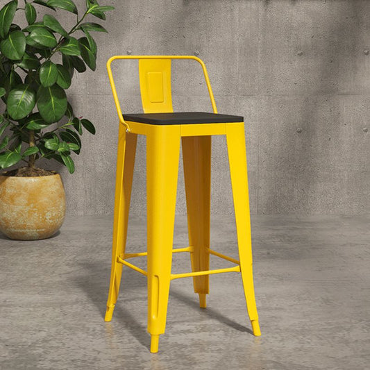 Yellow Iron Wood Bar Stool Industrial Style Low Back 29.53" Counter Stool with Square Seat Clearhalo 'Bar Furniture' 'Bar Stools' 'bar_stools' 'furniture_bar_stools' 'Kitchen & Dining Furniture' 'kitchen&dining_furn' 'kitchen' 'kitchen_furn' Furniture' 1200x1200_4e9ed3f6-3445-4bc4-81e9-4284e8b2c73e