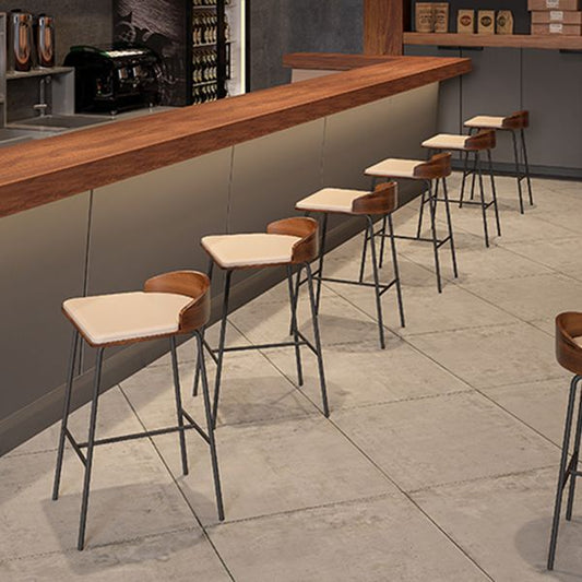 モダンウッドバーテー​​ブルセット1/5ピース布張りのスツールとカウンターテーブル