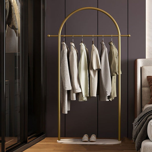 Zeitgenössisches Metall -Eingangs -Kit Hängende Schiene und 2 Haken Kleiderbügel