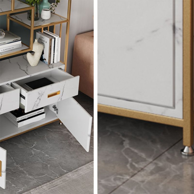 Glam Shelf Bookcase Open Back Metal Book Shelf for Study Room Clearhalo 'Bookcases' 'furn' 'furn_bookcases' 'Furniture' 'Office Furniture' 1200x1200_4ea0ef9d-7d29-40e6-bbab-abc9f79bb249