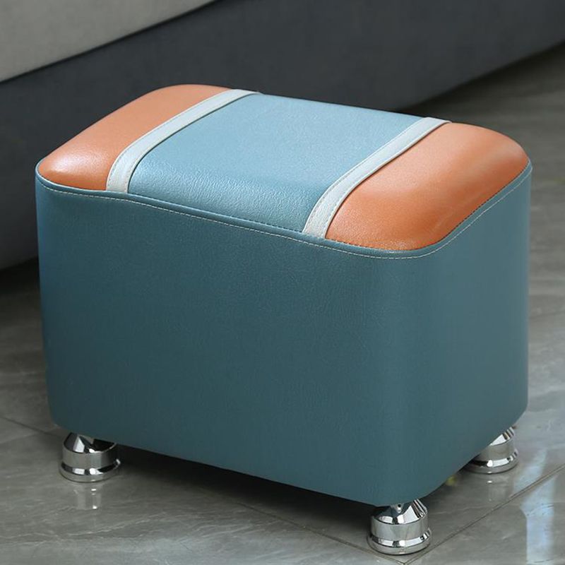 Contemporaneo Standard Fucano in finta pelle imbottita Patchwork Ottomera RECTALLO