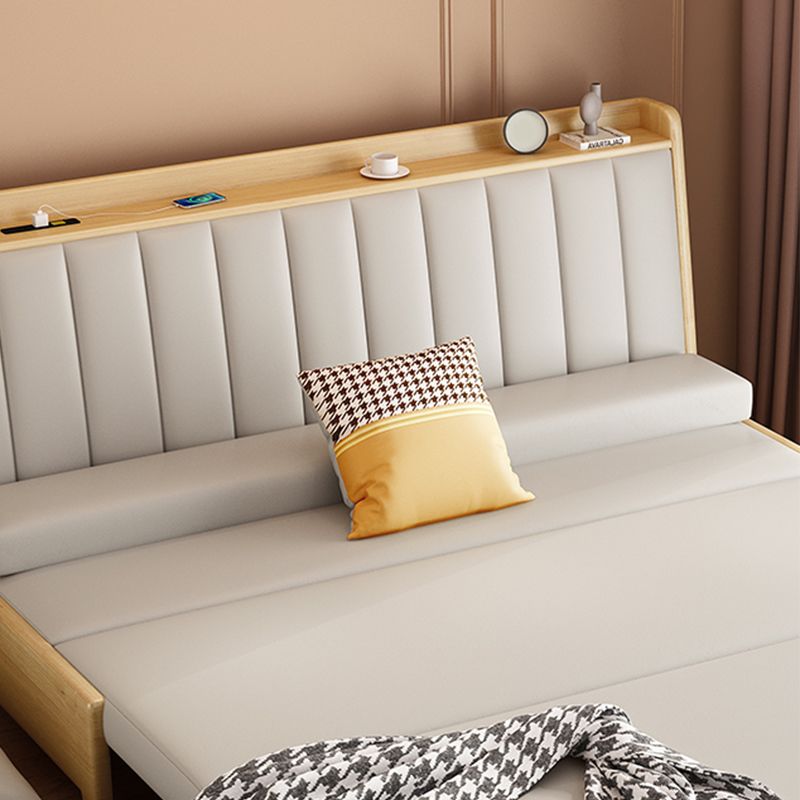 Wood Convertible Sofa Pillow Included Foldable Futon Sofa Bed