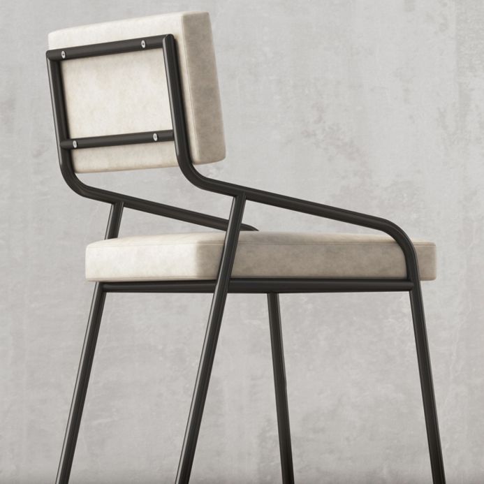 Sillas de comedor de cuero PU silla de brazo de brazo trasero de estilo industrial para comedor