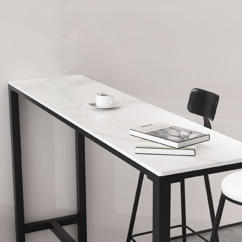 1/3/5 Pieces Modern Rectangle Sintered Stone Counter Table with High Stools