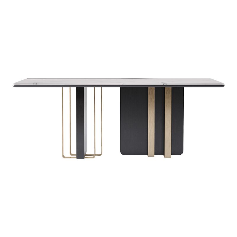 Mesa de comedor rectangular de piedra de lujo tradicional para el hogar