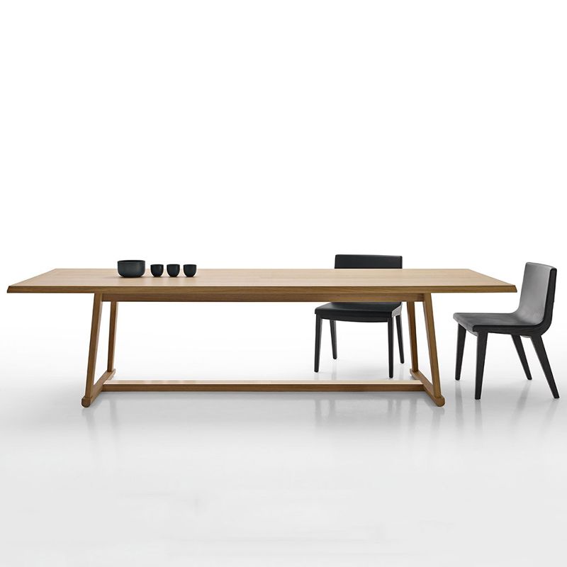 Modern Solid Wood Table for Restaurant Rectangle Dining Table with Trestle Base Clearhalo 'Dining Tables & Seating' 'Dining Tables' 'dining_table' 'furn' 'furn_dining_table' 'Furniture' 'furniture_dining_table' 'Kitchen & Dining Furniture' 'kitchen' 'kitchen_dining_table' 1200x1200_4ea6c824-16b4-4670-9525-602c313fe1bb